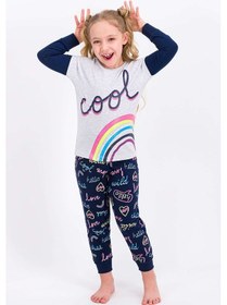 Resim Rolypoly Cool Love Karmelanj Kız Çocuk Pijama Takımı 5274-25233 Kar Melanj 