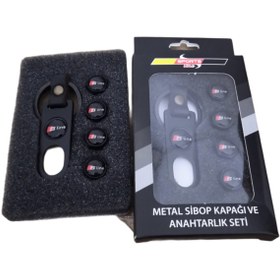 Resim KUZEY HIRDAVAT Audı Sline Metal Sibop Kapağı-anahtarlık Seti 