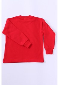 Resim Hçm Çocuk Yılbaşı Sweat Noel Baba Ve Kar Tanesi Baskılı Ribanalı E29 Hcm00346 Kırmızı 
