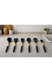 Resim Buenos 6 Parça Metal Standlı Isıya Dayanıklı Silikon Mutfak Seti 