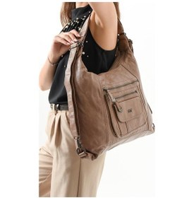 Resim 571 Collections Suni Deri Sırt Çantası Vizon Model: 571-13-13m Vizon 