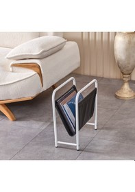 Resim Lucıano Dergilik Beyaz Metal Sıyah Deri 