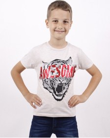 Resim Toontoy Kids Toontoy Erkek Çocuk Awesome Pul Nakışlı T-shirt Turkuaz 