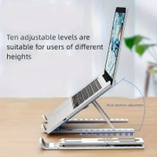 Resim 2 Renk Seçeneğiyle Ayarlanabilir, Katlanabilir ABS Malzemeden Yapılmış Taşınabilir Laptop Standı - Tüm Bilgisayarlar İçin Ergonomik Masaüstü Tutucu, Harika Sevgililer Günü Hediyesi 