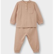 Resim Defacto Erkek Bebek Pijama Takımı Uzun Kollu Waffle Üst Uzun Alt G1520a525wnbg222 Bej-bg222 