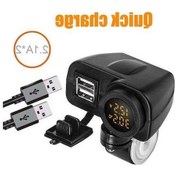 Resim Maoyaya Motosiklet Usb Şarj Termometre, 2x Led, Dijital Görüntü 