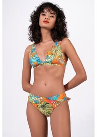 Resim Endeep Kadın Ayarlanabilir Askılı Desenli Toparlayıcı Bikini Takımı Turuncu 