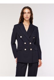 Resim Fabrika Kruvaze Lacivert Kadın Blazer F3WL-CKT6 