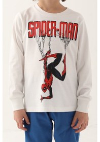 Resim Spiderman Krem Erkek Çocuk Uzun Kol Pijama Takım Krem 