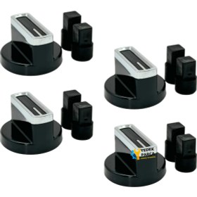 Resim Arçelik Uyumlu Ocd T 651-2 Es Gazlı Ocak Düğmesi Takımı – 4’lü Siyah Çizgili 