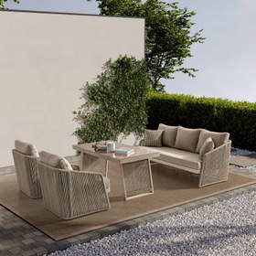 Resim Paris Krem Üçlü Oturma Grubu 