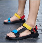 Resim Çok Renkli Yaz Erkek Sandalet Gladyatör Plaj Rahat Ayakkabılar Erkek Terlik Spor Su Ayakkabı Flip Flop Çok Renkli 