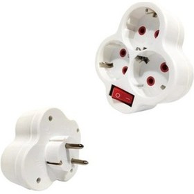 Resim Fetih Üçlü Topraklı Fişli Priz Anahtarlı Beyaz 