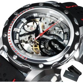 Resim Hanyang Bo Tüm Siyah Kazanan Resmi Otomatik Mekanik Izle Erkekler Spor Gümüş Siyah Aydınlık Lastik Bant Erkek Hediye Tüm Maç Büyük Kılıf (Yurt Dışından) 