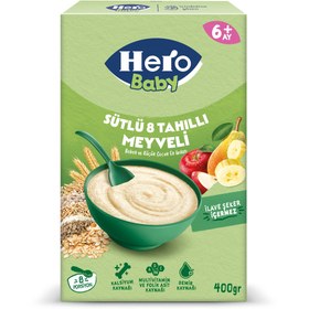 Resim HERO Baby Sütlü 8 Tahıllı Meyveli Kaşık Maması 400g 