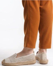 Resim Feles Taş Detaylı Espadril Kadın Babet Ayakkabı Ten Rengi 