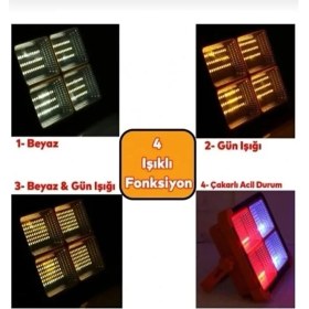 Resim Nezade Store CT-4698 200W Solar LED Projektör Taşınabilir Kumandalı 