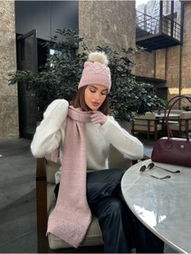 Resim LAGRANZE Rani Kadın Atkı Bere Eldiven 3 Lü Set 