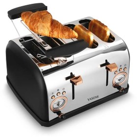Resim Yasomi YK-628T 4 Dilimli Geniş Yuvalı Ekmek Kızartma Makinesi 