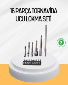 Resim Diğer Ergonomik 16 Parça Bits Tornavida Uç Ve Adaptör Seti Renkli 