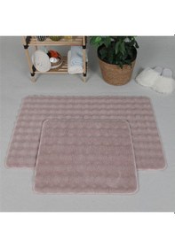 Resim Zebra Casa Bonny 2 Li Pelüş Banyo Paspası Pudra 