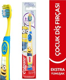 Resim Colgate Minions 6+Yaş Vakumlu Yapışkan Sap Ekstra Yumuşak Çocuk Diş Fırçası 
