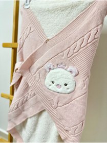 Resim Mylamia Triko İçi Peluş Bebek Kundak Battaniye 