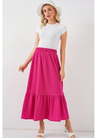 Resim Bigdart 1886 Uzun Örme Etek - Koyu Pembe 