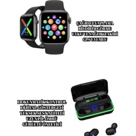 Resim İsmiyle Al Ucuz ve Kaliteli Kulaklıklı Saat Seti Bluetooth Bağlantılı Akıllı Saat ve Kulaklık 