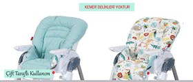 Resim Holmer Organik Mama Sandalyesi Minderi - Kılıfı - Kemer Deliksiz Su Yeşili 