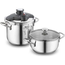 Resim Korkmaz Alia 4 Parça Düdüklü Tencere Seti A171 Gümüş 