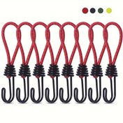 Resim 8 Adet Ağır Hizmet Tipi Yansıtıcı Bungee Kordonları Çift Başlı Metal Kanca ile - 55.34KG+ Çekme Gücü, Güvenli Bisiklet Bağlama, Kamp Ekipmanları ve Dış Mekan Bagaj Sabitleme için Elastik Bağlama Bandı, Seyahat Çantası Kayış Bungeeleri 
