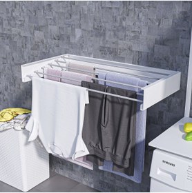 Resim AYZ Çamaşır Kurutmalık, Galv. Çelik, Dayanıklı, Duvara Monte, Iç Ve Dış Mekan, Paslanmaz 100 Cm 6 Borulu 