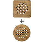 Resim Kitchen Design Lab Bambu Çizgili Yuvarlak ve Kare Nihale 17 CM 