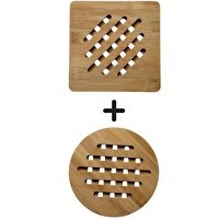 Resim Kitchen Design Lab Bambu Çizgili Yuvarlak ve Kare Nihale 17 CM 