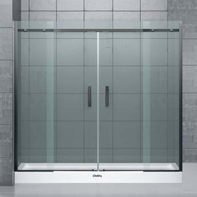 Resim Dikdörtgen Duş kabini | Üstten Askılı - 80x130cm / Siyah / Sürgülü 