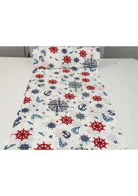 Resim Metrelik Kumaş Nevresimlik Kumaş 100x240 Cm Mavi 