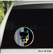 Resim Pitbull Köpek Hologram Oto Sticker Araba Cam Etiket Çıkartma 