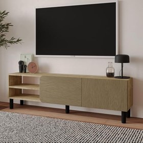 Resim İnarch Dizayn River 150 cm Modern TV Sehpası – Kapaklı ve Raflı Tasarım 
