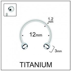 Resim %100 G23 Titanyum Çift Top Titanyum Smiley Septum Halka Piercing Gümüş - Bronz 