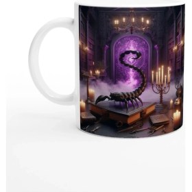 Resim Akrep Burcu Baskılı Kahve Kupası - Zodyak Kütüpanesi Vs1 