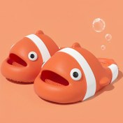 Resim FZT Erkek Moda Terlikleri - 3D Karikatür Balık Tasarımı, Kalın Platform Taban İç ve Plaj Giyimi için, EVA Malzeme 
