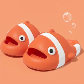 Resim FZT Erkek Moda Terlikleri - 3D Karikatür Balık Tasarımı, Kalın Platform Taban İç ve Plaj Giyimi için, EVA Malzeme 