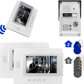 Resim kzy mobilyal POWERMASTER 37T2 2 DAİRE 7'' NFC DESTEKLİ GÖRÜNTÜLÜ DİAFON KAPI ZİLİ INTERKOM AKILLI EV GÜVENLİĞİ SİSTEMİ 