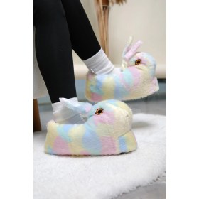 Resim Oksit Earna Tavşan Model Şişme Peluş Kadın Panduf 