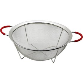 Resim 28cm Tel Sepet Metal Süzgeç Silikon Kılıflı Kulp Metal Çerçeve - Ayak 