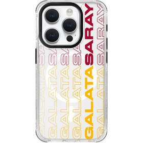Resim Galatasaray Dikey Metin Şeffaf Magsefe Telefon Kılıfı - iPhone 15 Pro 