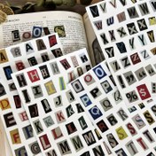 Resim 181 Parça/4 Sayfa İngilizce Alfabe, Sayı ve Sembol Etiket Sticker Paketi - Vintage Scrapbook Çıkartmaları, Estetik Günlük Defteri Stickerları, Harfli Junk Journal Malzemeleri Seti, Scrapbooking İçin Harf Çıkartmalar 