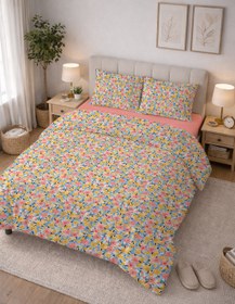 Resim Evmila Minik Çiçekler Desenli Nevresim Takımı - 220x240 Cm Nevresim + 50x70 Yastık kılıfı + 180x200 Cm Çarşaf 