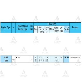 Resim Segman Cıvıc 90-95 1.5 / 75.00mm / D14a1-d15b3 / Karbüratörlü / Std Takım 16151-std 